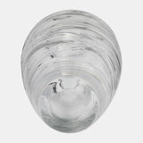 Glass, 9"h Veined Vase, Clear