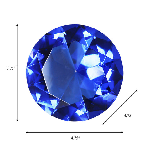 Glass Diamond Decor, 4.75", Blue