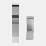 Glass, S/2 7" Contemporary Bookends, Smoke