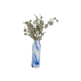 Glass Vase 15.75", White / Blue