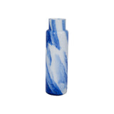 Glass Vase 15.75", White / Blue