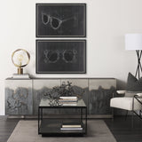 Glasses II by Dayna Matthews a Hand Embellished Textured Framed Canvas by Mercana at Eve Furniture