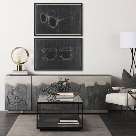 Glasses II by Dayna Matthews a Hand Embellished Textured Framed Canvas by Mercana at Eve Furniture