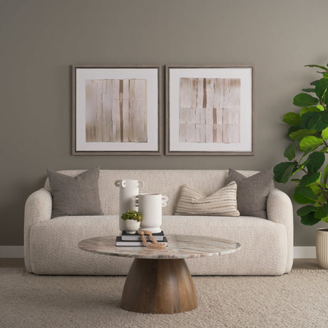 Glazed Echoes White II by Cartissi Hand-Embellished Textured Framed Canvas Artwork by Mercana at Eve Furniture