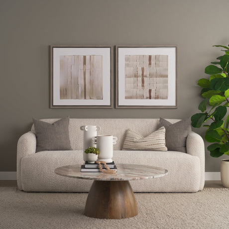 Glazed Echoes White III by Cartissi Hand-Embellished Textured Framed Canvas Artwork by Mercana at Eve Furniture