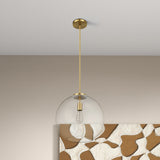 Gleam Pendant Lamp - Satin Brass and Clear Glass by Ashcroft Furniture at Eve Furniture