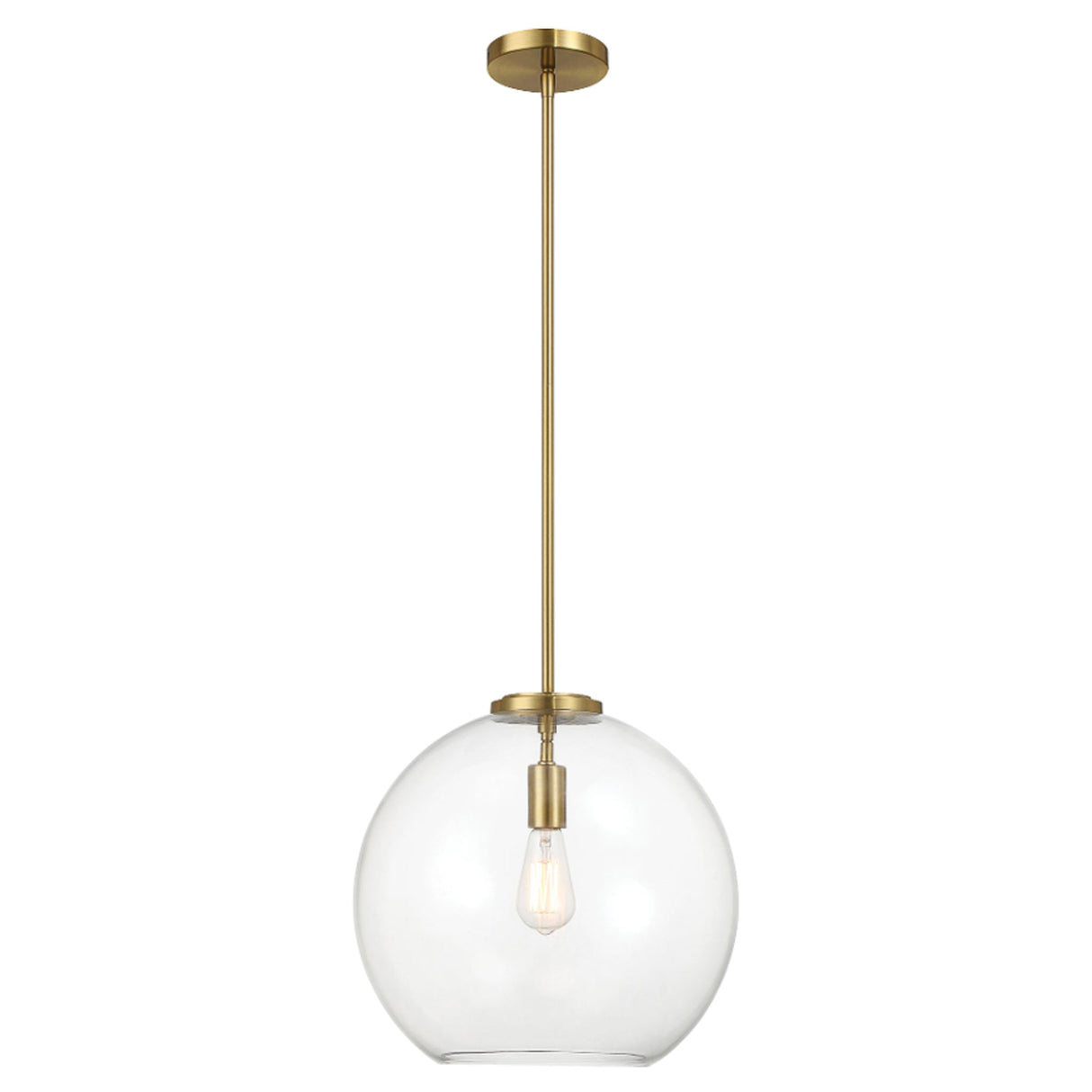 Gleam Pendant Lamp - Satin Brass and Clear Glass by Ashcroft Furniture at Eve Furniture