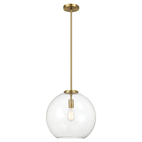 Gleam Pendant Lamp - Satin Brass and Clear Glass by Ashcroft Furniture at Eve Furniture