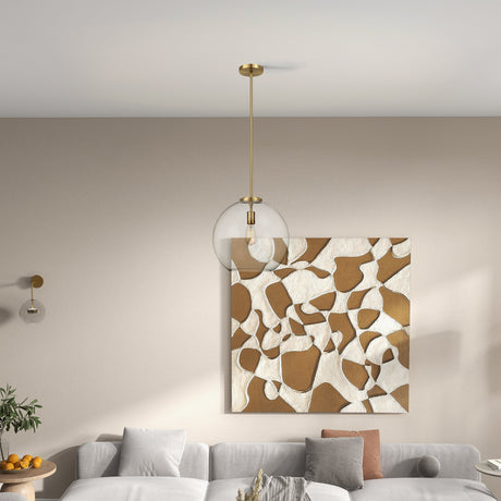 Gleam Pendant Lamp - Satin Brass and Clear Glass by Ashcroft Furniture at Eve Furniture