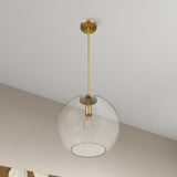Gleam Pendant Lamp - Satin Brass and Clear Glass by Ashcroft Furniture at Eve Furniture