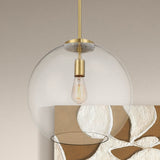 Gleam Pendant Lamp - Satin Brass and Clear Glass by Ashcroft Furniture at Eve Furniture