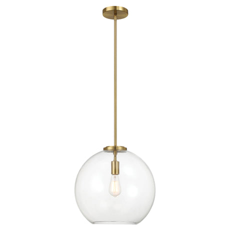 Gleam Pendant Lamp - Satin Brass and Clear Glass by Ashcroft Furniture at Eve Furniture