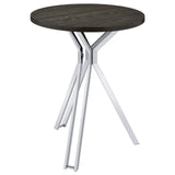Glenbrook Satin Nickel Round Glass Top Bar Table by Coaster at Eve Furniture