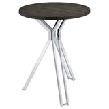 Glenbrook Satin Nickel Round Glass Top Bar Table by Coaster at Eve Furniture