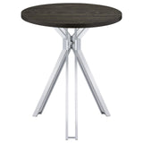 Glenbrook Satin Nickel Round Glass Top Bar Table by Coaster at Eve Furniture