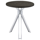 Glenbrook Satin Nickel Round Glass Top Bar Table by Coaster at Eve Furniture