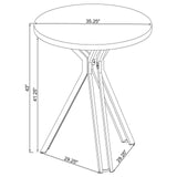 Glenbrook Satin Nickel Round Glass Top Bar Table by Coaster at Eve Furniture