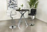 Glenbrook Satin Nickel Round Glass Top Bar Table by Coaster at Eve Furniture