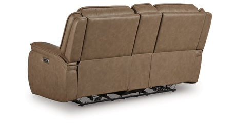 Glencroft Sahara Power Reclining Loveseat with Console by Ashley at Eve Furniture