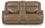 Glencroft Sahara Power Reclining Loveseat with Console by Ashley at Eve Furniture