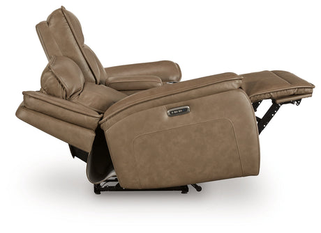 Glencroft Sahara Power Reclining Loveseat with Console by Ashley at Eve Furniture
