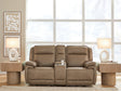 Glencroft Sahara Power Reclining Loveseat with Console by Ashley at Eve Furniture