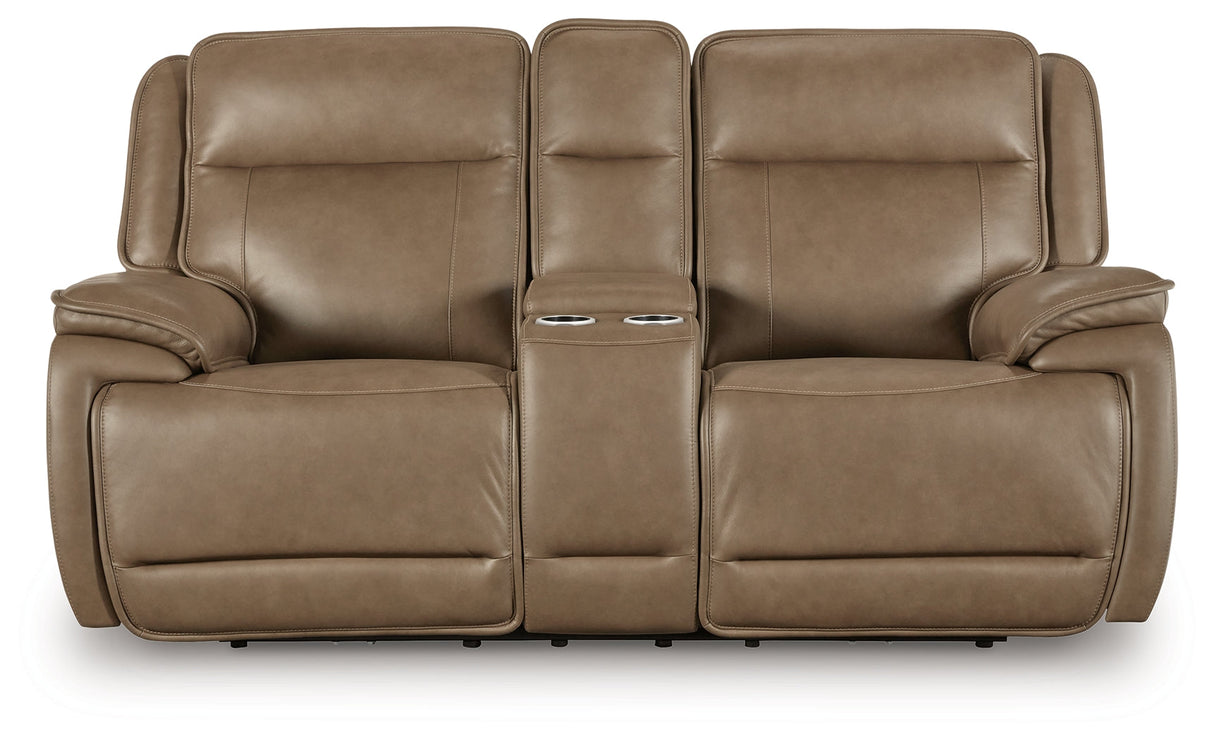 Glencroft Sahara Power Reclining Sofa and Loveseat by Ashley at Eve Furniture