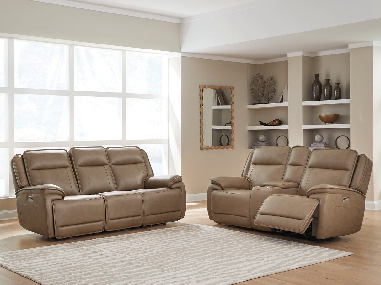 Glencroft Sahara Power Reclining Sofa and Loveseat by Ashley at Eve Furniture