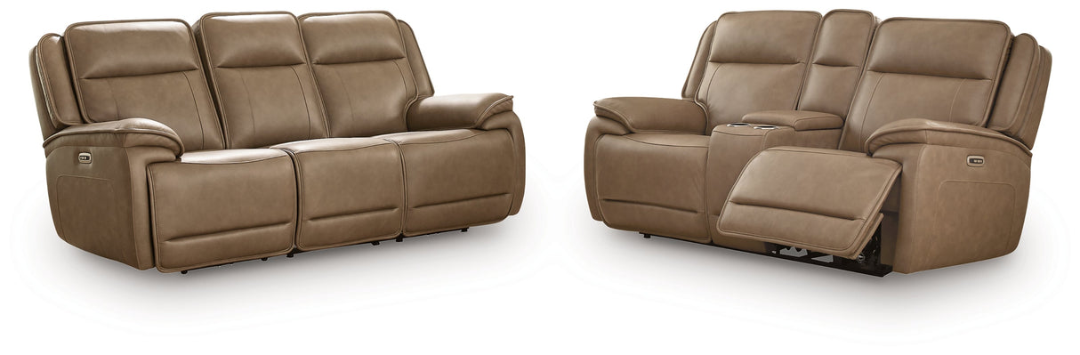 Glencroft Sahara Power Reclining Sofa and Loveseat by Ashley at Eve Furniture