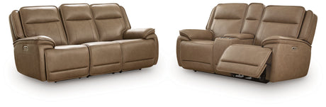 Glencroft Sahara Power Reclining Sofa and Loveseat by Ashley at Eve Furniture