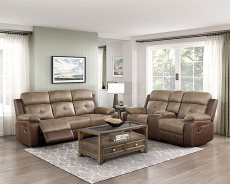 Glendale Brown 2-Piece Double Reclining Set by Homelegance at Eve Furniture