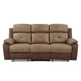 Glendale Brown 2-Piece Double Reclining Set by Homelegance at Eve Furniture