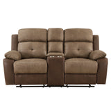 Glendale Brown 2-Piece Double Reclining Set by Homelegance at Eve Furniture