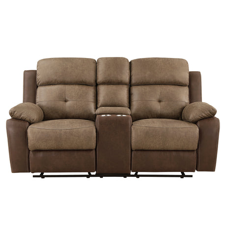 Glendale Brown 2-Piece Double Reclining Set by Homelegance at Eve Furniture