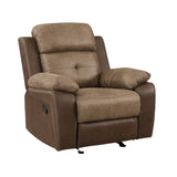 Glendale Brown Microfiber Double Reclining Living Room Set by Homelegance at Eve Furniture