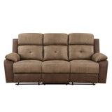 Glendale Brown Microfiber Double Reclining Living Room Set by Homelegance at Eve Furniture