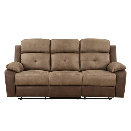 Glendale Brown Microfiber Double Reclining Living Room Set by Homelegance at Eve Furniture