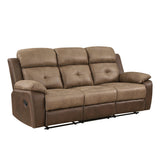 Glendale Brown Microfiber Double Reclining Living Room Set by Homelegance at Eve Furniture