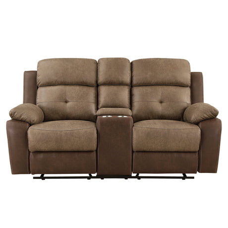 Glendale Brown Microfiber Double Reclining Living Room Set by Homelegance at Eve Furniture
