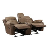 Glendale Brown Microfiber Double Reclining Living Room Set by Homelegance at Eve Furniture