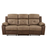 Glendale Brown Microfiber Double Reclining Sofa by Homelegance at Eve Furniture