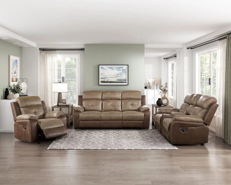 Glendale Brown Microfiber Glider Reclining Chair by Homelegance at Eve Furniture