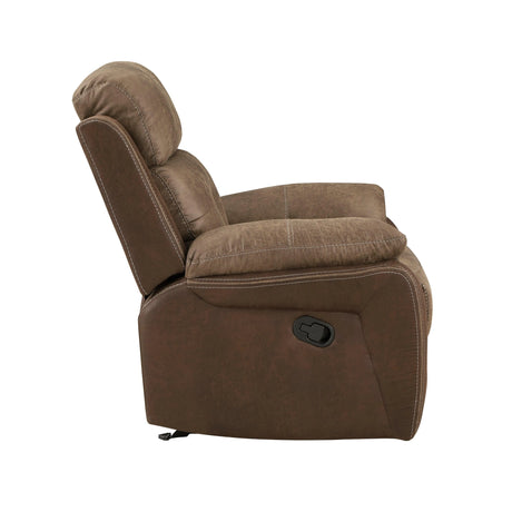 Glendale Brown Microfiber Glider Reclining Chair by Homelegance at Eve Furniture