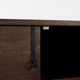 Glenn 38L x 16W x 30H Dark Brown Wood w/ Black Iron Frame, 2 Door Accent Cabinet by Mercana at Eve Furniture