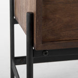 Glenn 38L x 16W x 30H Dark Brown Wood w/ Black Iron Frame, 2 Door Accent Cabinet by Mercana at Eve Furniture