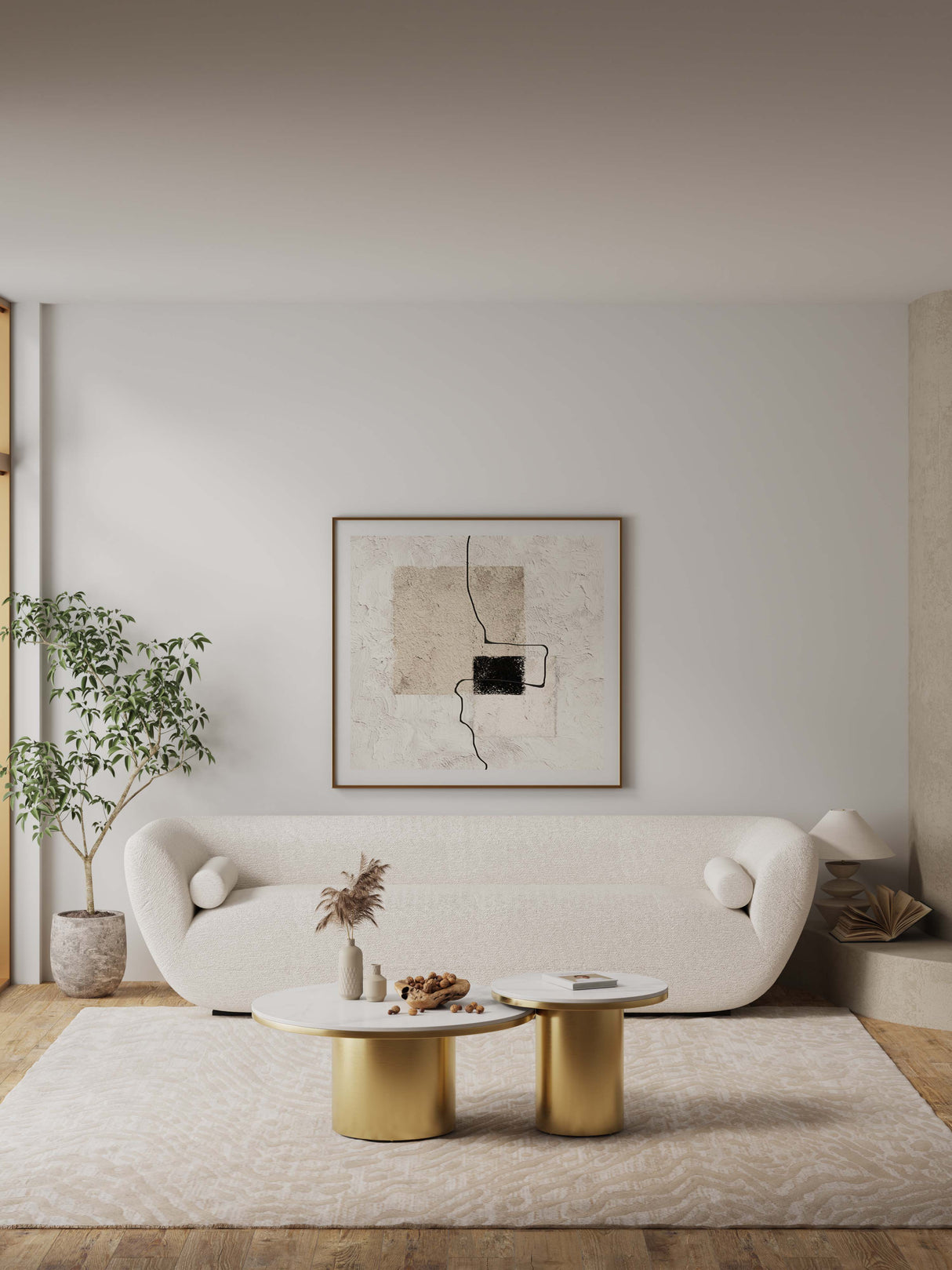 Glenn Coffee Table and End Table in Gold (set of 2) by Manhattan Comfort at Eve Furniture