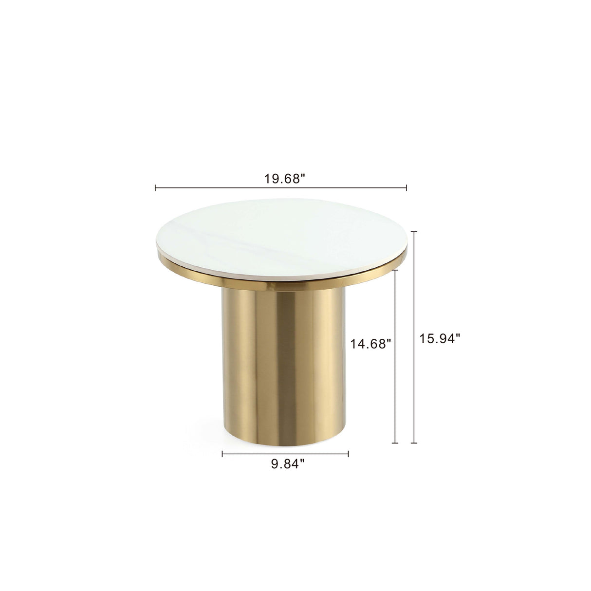 Glenn Coffee Table and End Table in Gold (set of 2) by Manhattan Comfort at Eve Furniture
