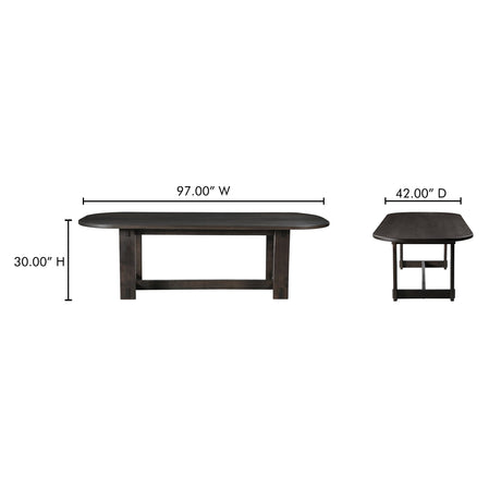 Glenn Dark Brown Oval Dining Table by MOES at Eve Furniture