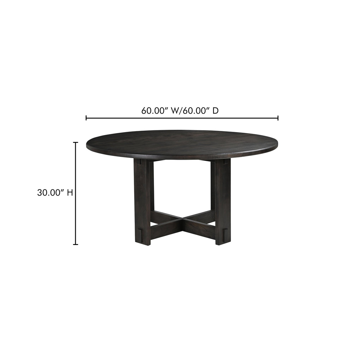Glenn Dark Brown Round Dining Table by MOES at Eve Furniture