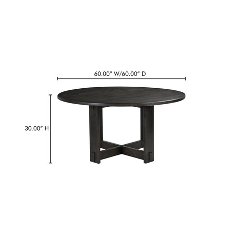 Glenn Dark Brown Round Dining Table by MOES at Eve Furniture